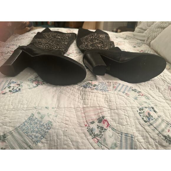 NEW JEFFREY CAMPBELL FLEETWOOD LEATHER STUDDED BOOTS ROCK N ROLL BIKER  8 - Picture 5 of 7